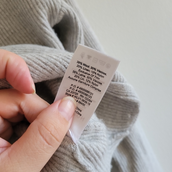 BABATON ARITZIA | Gray Long Sleeve Wool Top - Picture 7 of 8